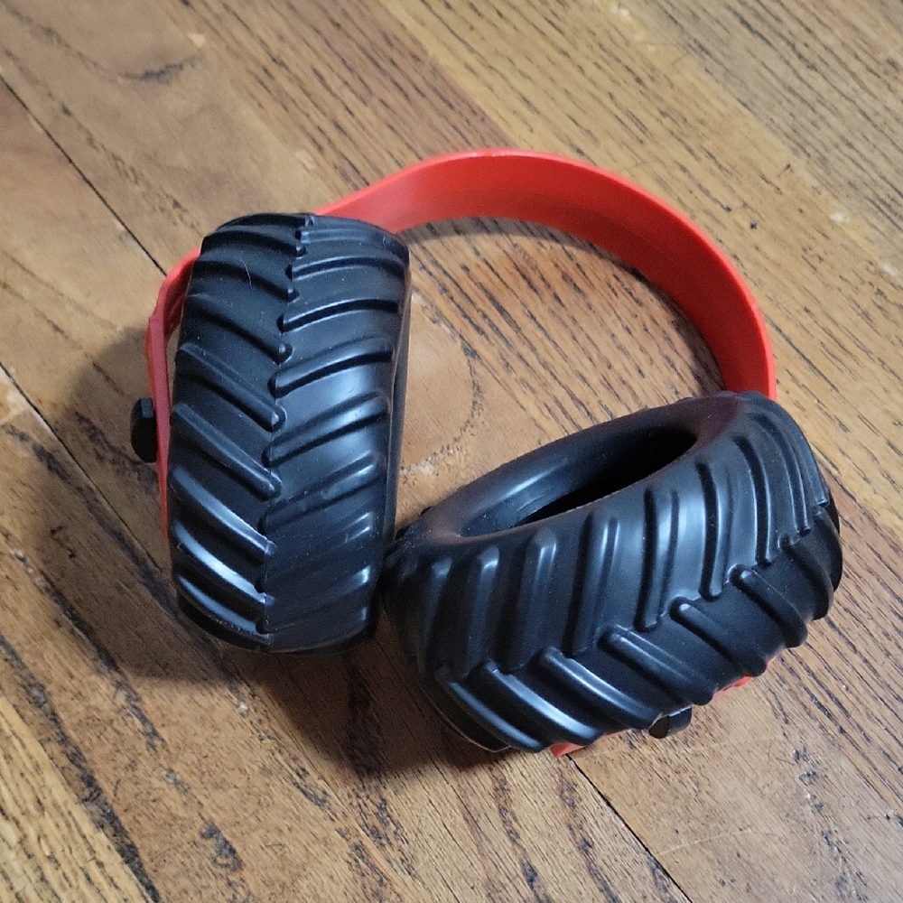 Monster Jam Red and Black Over-Ear Headphones with Tire-Tread Cushions
